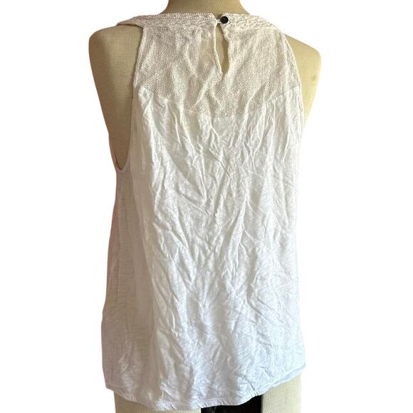Juniors Tops Size Large White Tank Casual Cottage Classic - Picture 4 of 8